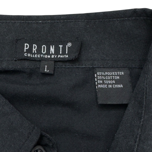 Pronti Collection By Phita Men's Large Black Graphic Shirt "To Put to the Sword" - Picture 10 of 12